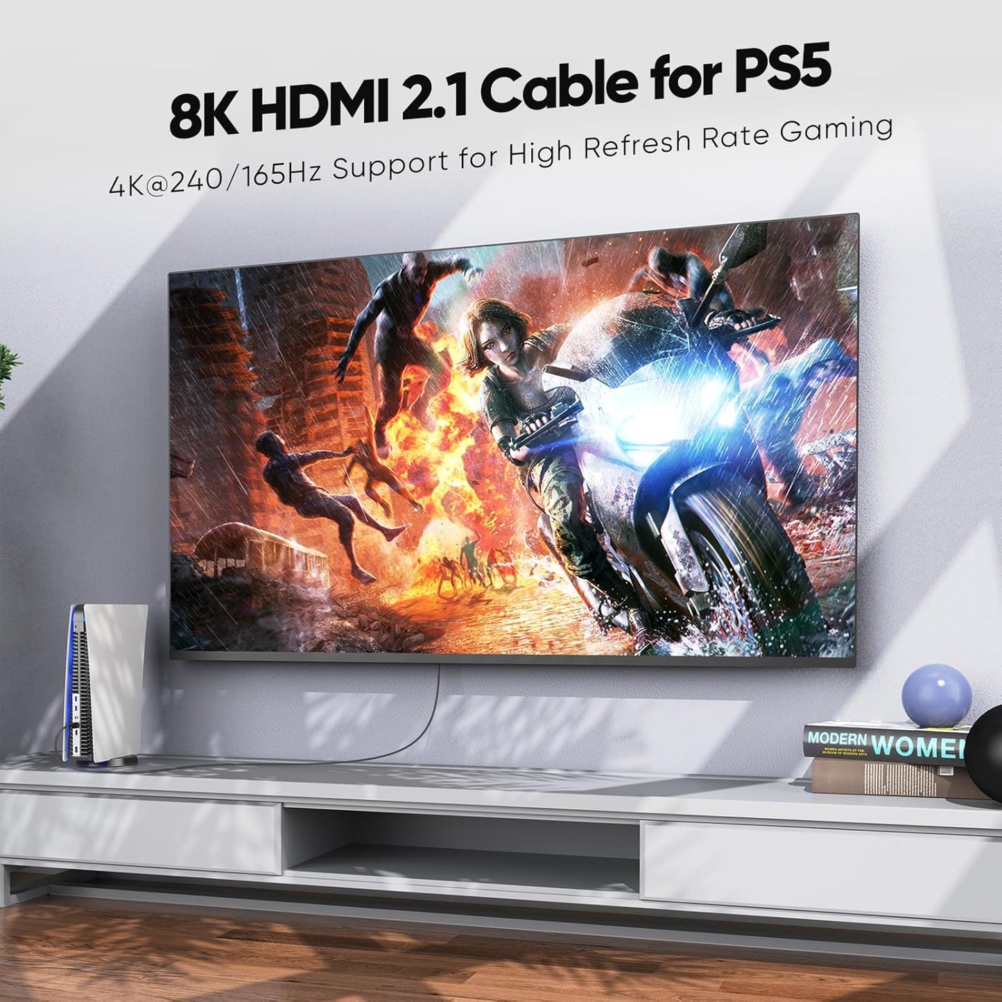 1 5-Pack, 8K 2.1 48Gbps 1 Short HDMI Cable FT HDMI Ultra High Speed Braided HDMI Cords, Foot HDMI Cable for Camera