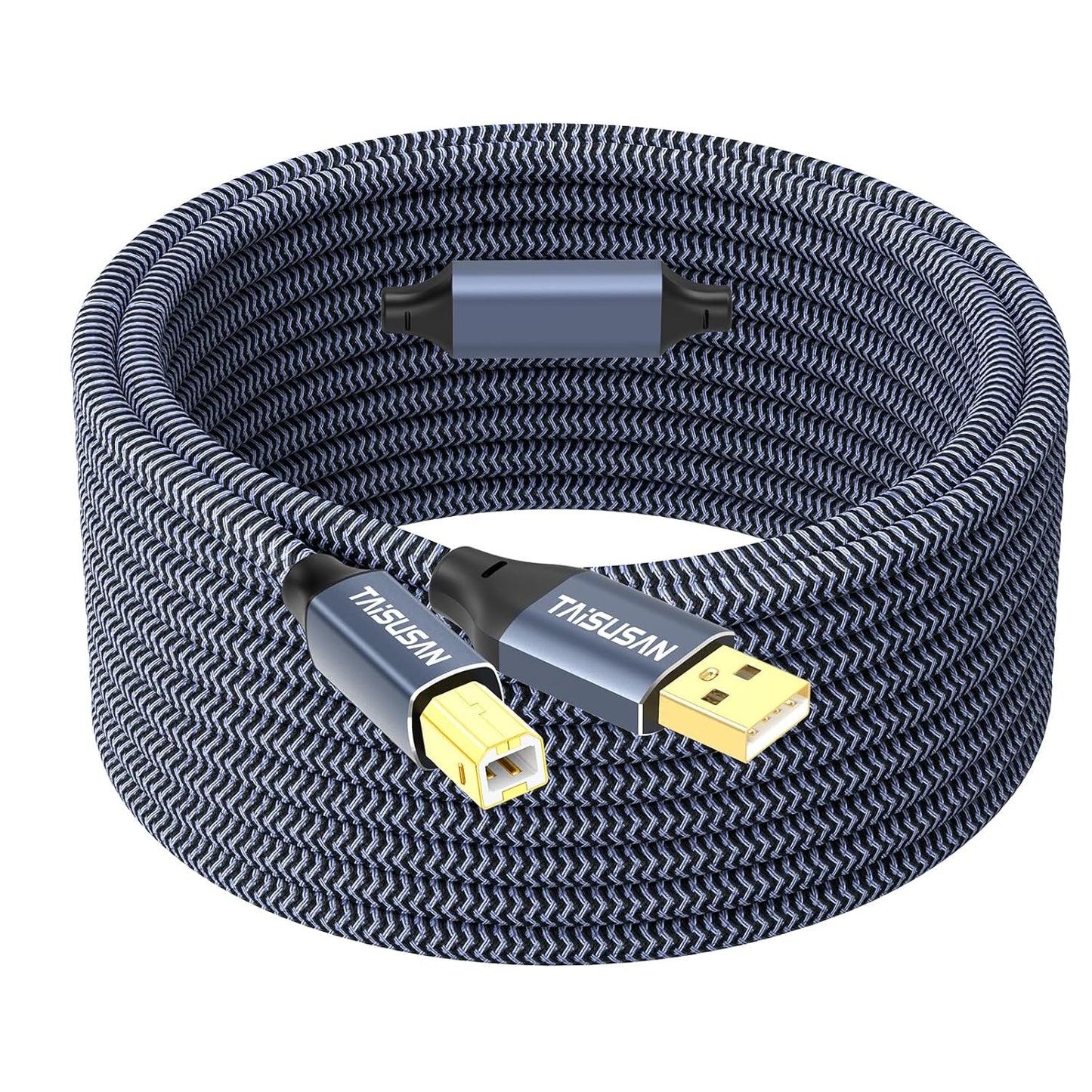 50ft 2.0 USB Printer Cable, High Speed USB A to USB B Printer Cord Compatible for Keyboard,MacBook,Printers