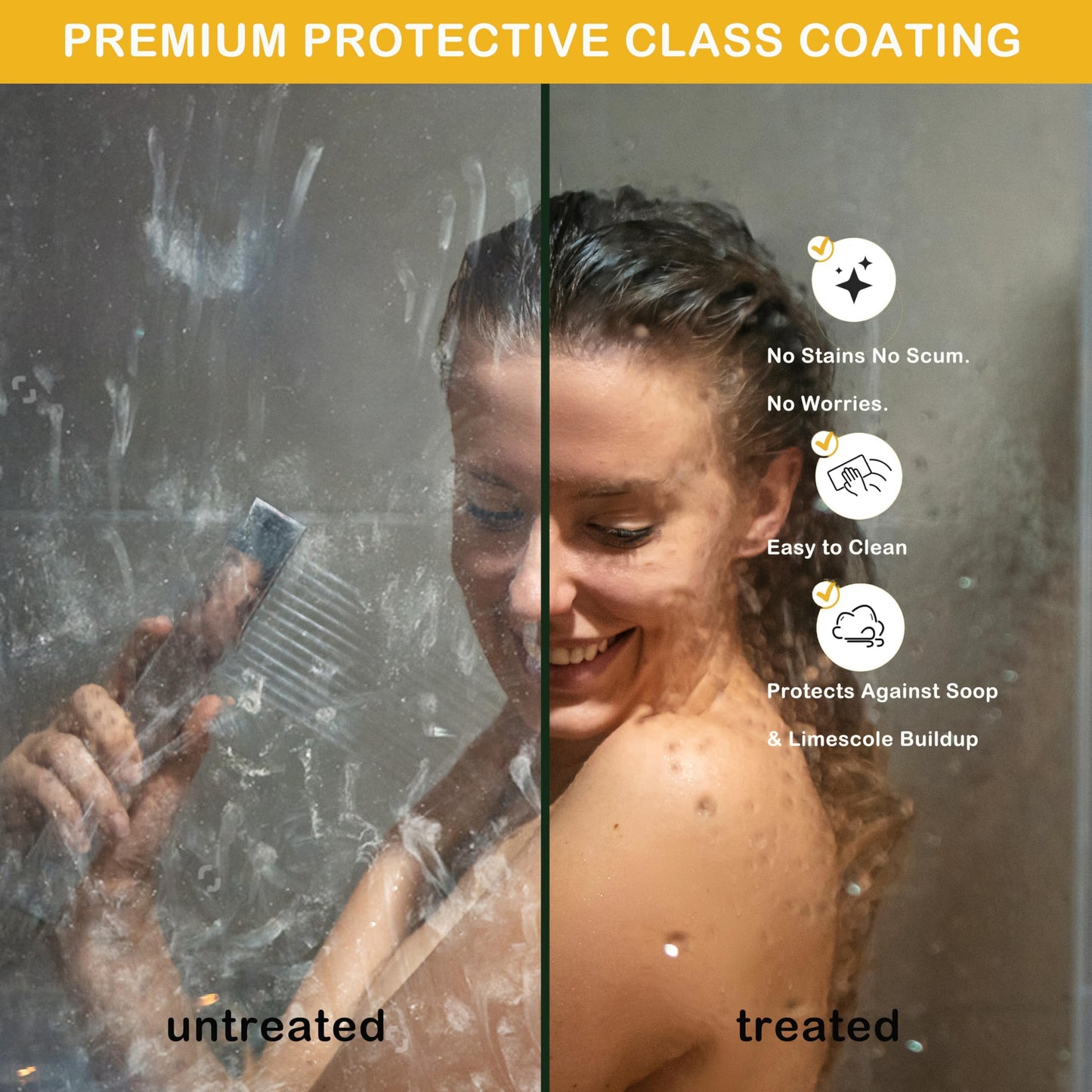Frameless Sliding Shower Door,56-60" W x 76" H Shower Doors, Sliding Glass Door 1/4" Clear Tempered Glass with Explosion-Proof Film, Handle and Seal Strip for Bathroom，Silver