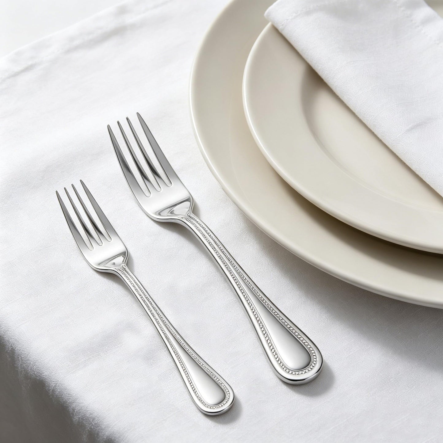 HaWare Silverware Set, 60-Piece Pearled Edge Stainless Steel Flatware for 12, Beading Tableware Cutlery Utensil for Home, Mirror Polished, Dishwasher Safe