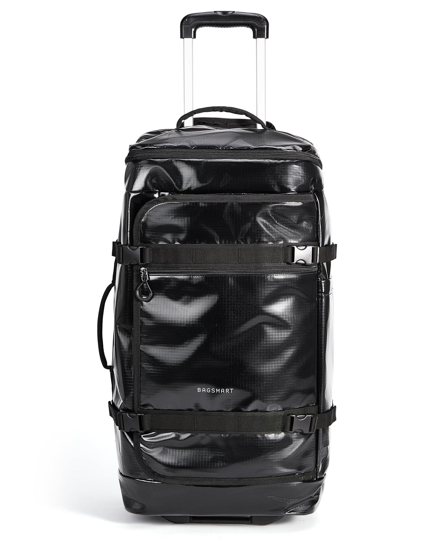 BAGSMART Rolling Duffle Bag with Wheels, Travel Duffel Luggage Bag for Men, Water Repellent Heavy Duty for Travel Camp, Black, Large, 70L