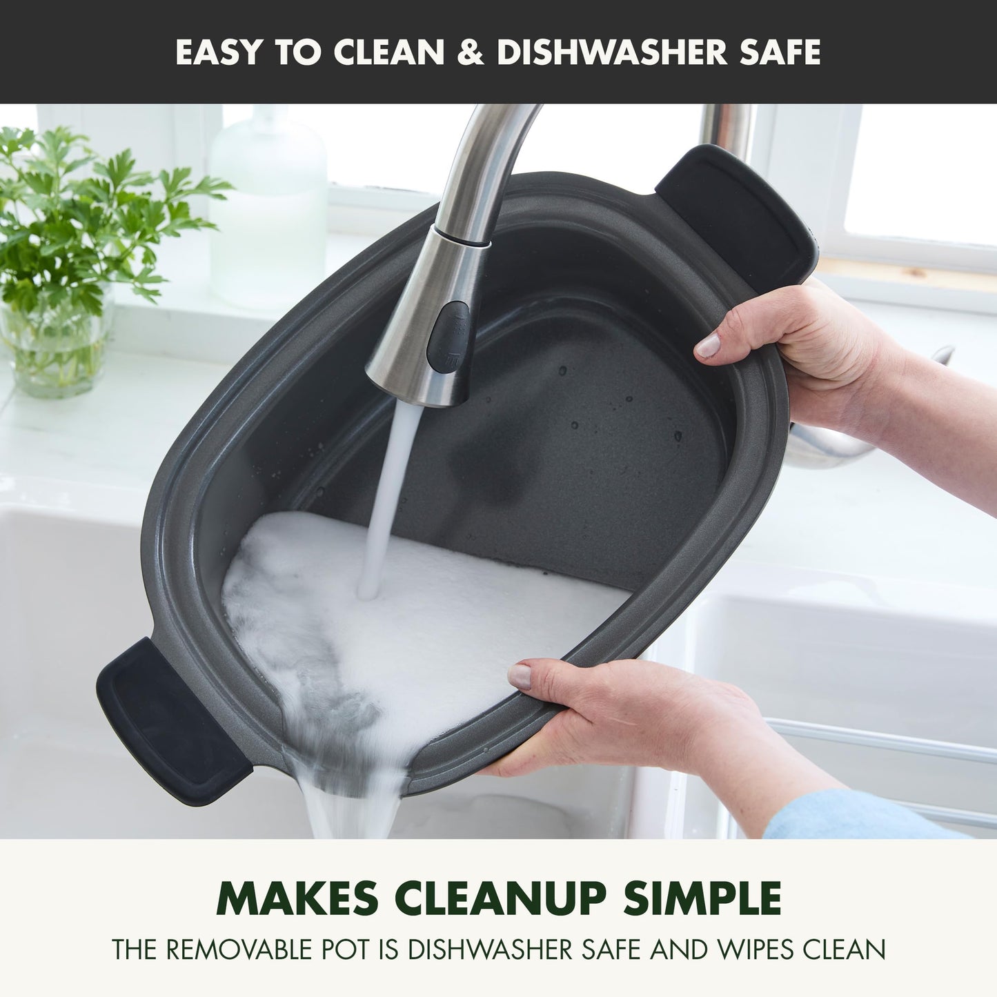 GreenPan Elite 14-in-1 Nonstick 6QT Electric Slow Cooker, PFAS-Free Ceramic Multi-Cooker, In-Pot Browning, Dishwasher Safe Lid & Removable Crock, Stainless Steel Steamer, Silicone Handles, Black