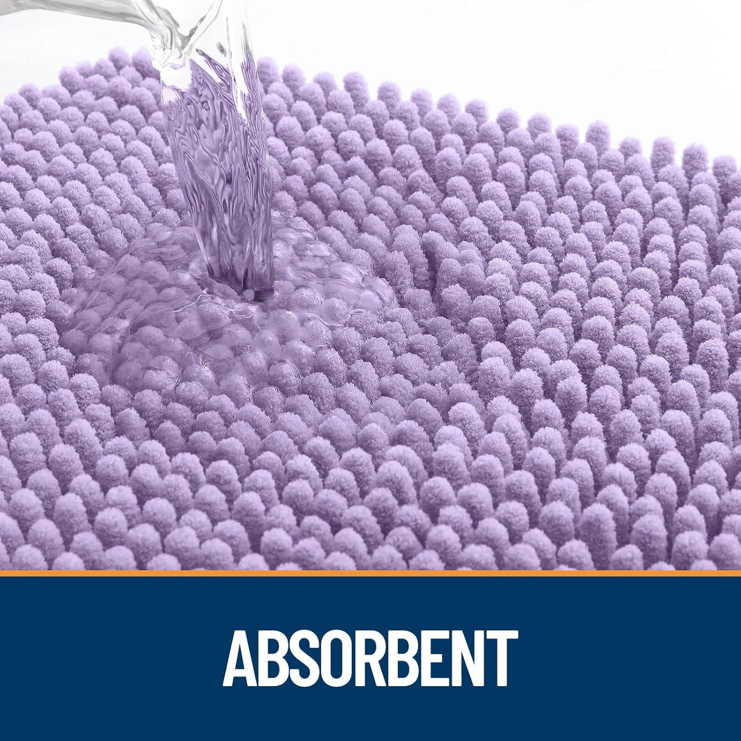 OLANLY Dog Door Mat - Absorbent Non-Slip Washable Chenille Mat for Muddy Paws | 47x24, Lavender