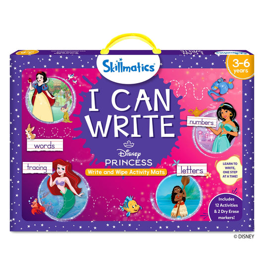 Skillmatics I Can Write Disney Princess - Reusable Preschool Learning Activities, Educational Toys & Games, Handwriting Aid, Back to School, Screen-Free Fun, Gift for Students, Kids, Toddlers Ages 3-6
