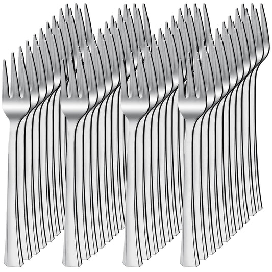 100PCS Silver Plastic Mini Forks, 4.5 Inch Disposable Dessert & Appetizer Forks