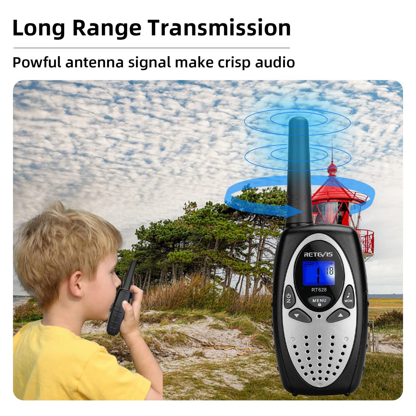 Retevis RT628 Walkie Talkies for Kids,Toy Gifts for 6-12 Year Old Boys Girls,Kid Gifts Walkie Talkie for Adults Outdoor Camping Hiking(Silvery 1 Pair)