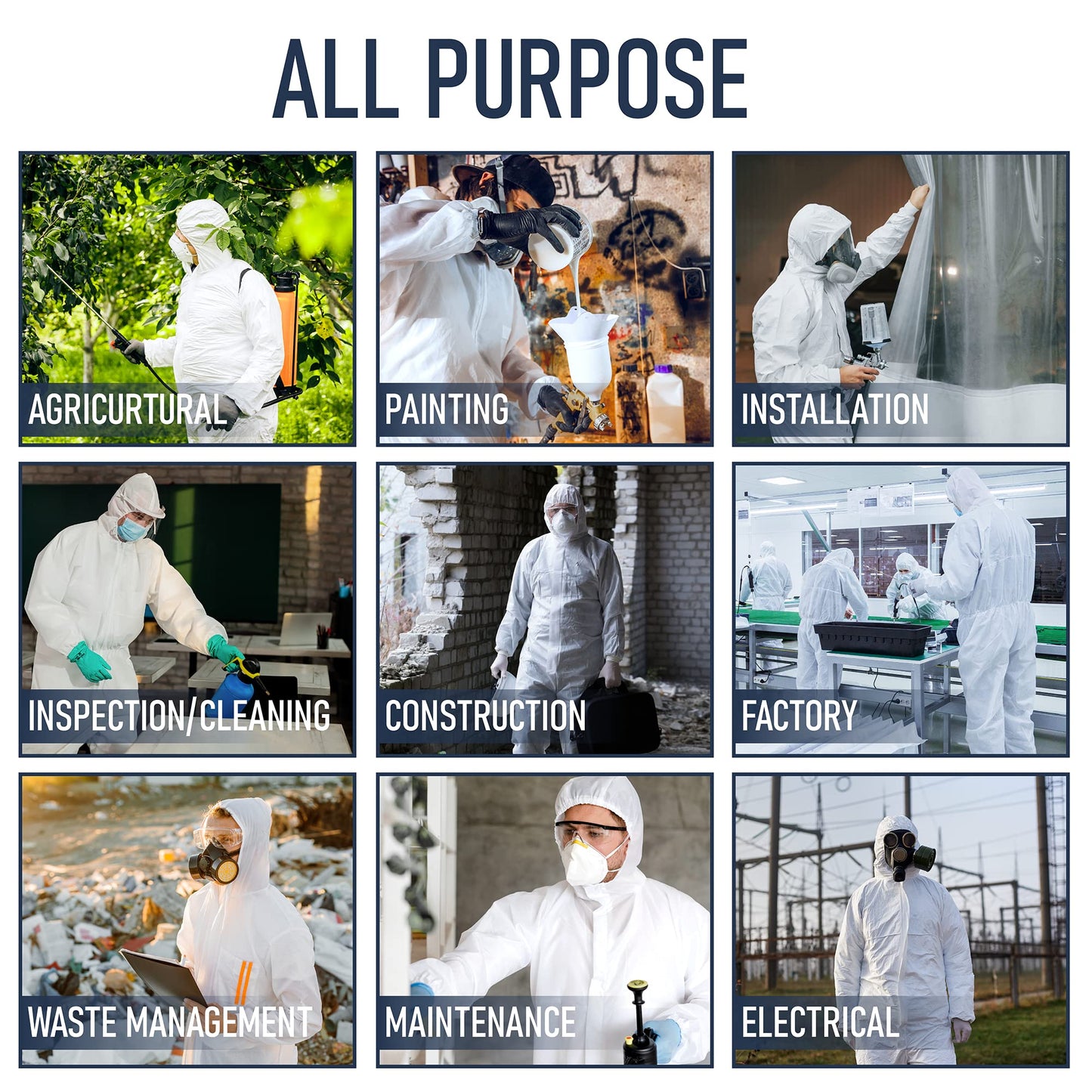 Medical Nation Hazmat Suits Disposable | 25 Pack | With Hood, Heavy Duty, Breathable Disposable Coverall, Painter Suit | 5X-Large