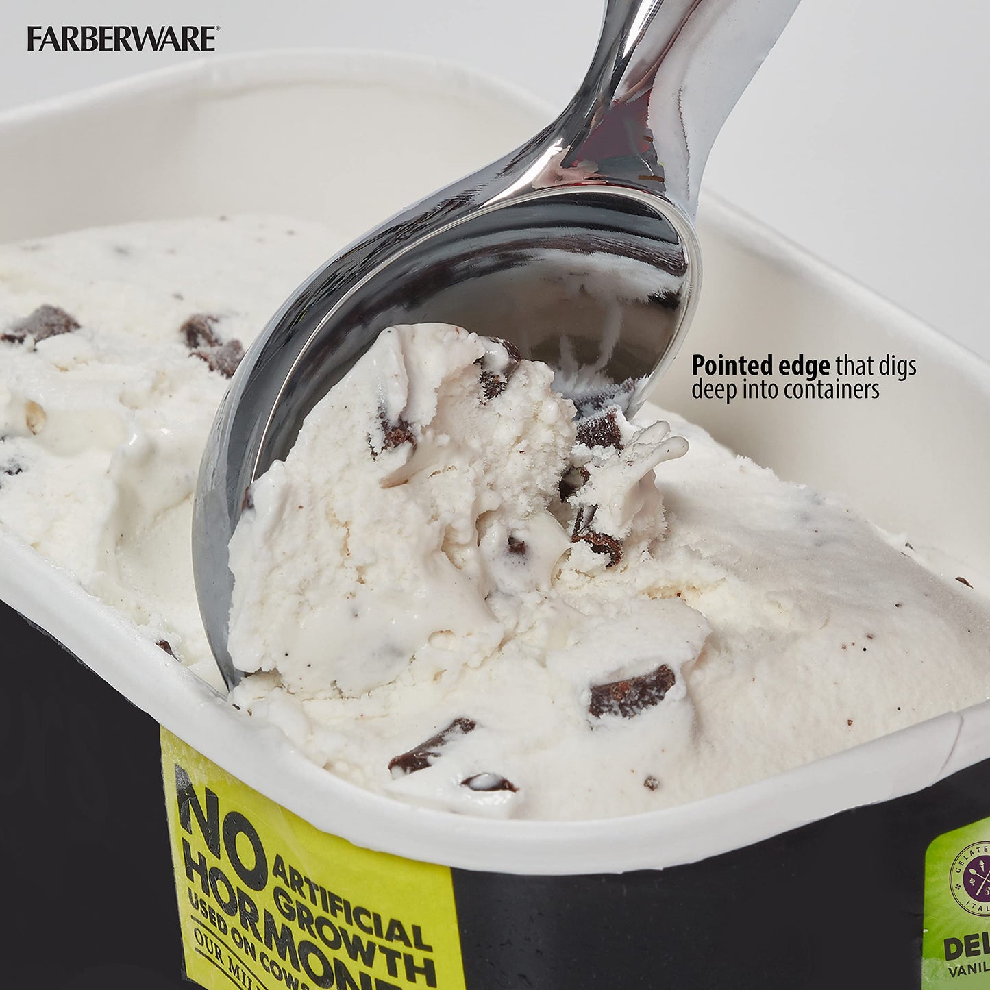 Farberware Professional Ice Cream Scoop, Comfortable Handle, Heavy Duty, Professional Grade Scooper, Get Perfect Shape Scoops, Great for Spooning Frozen Hard Gelato and Sorbet, Cookie Dough, Melon