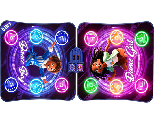 Dance Mats for Girls 4-8, Electronic Dance Mats, Dance Mat Toys, Kids Dance Mat, Girls Dance Mat, Dancing Mat, 2-Player LED Light Music Dance Toy with 5 Modes, Develops Hand-Eye Coordination
