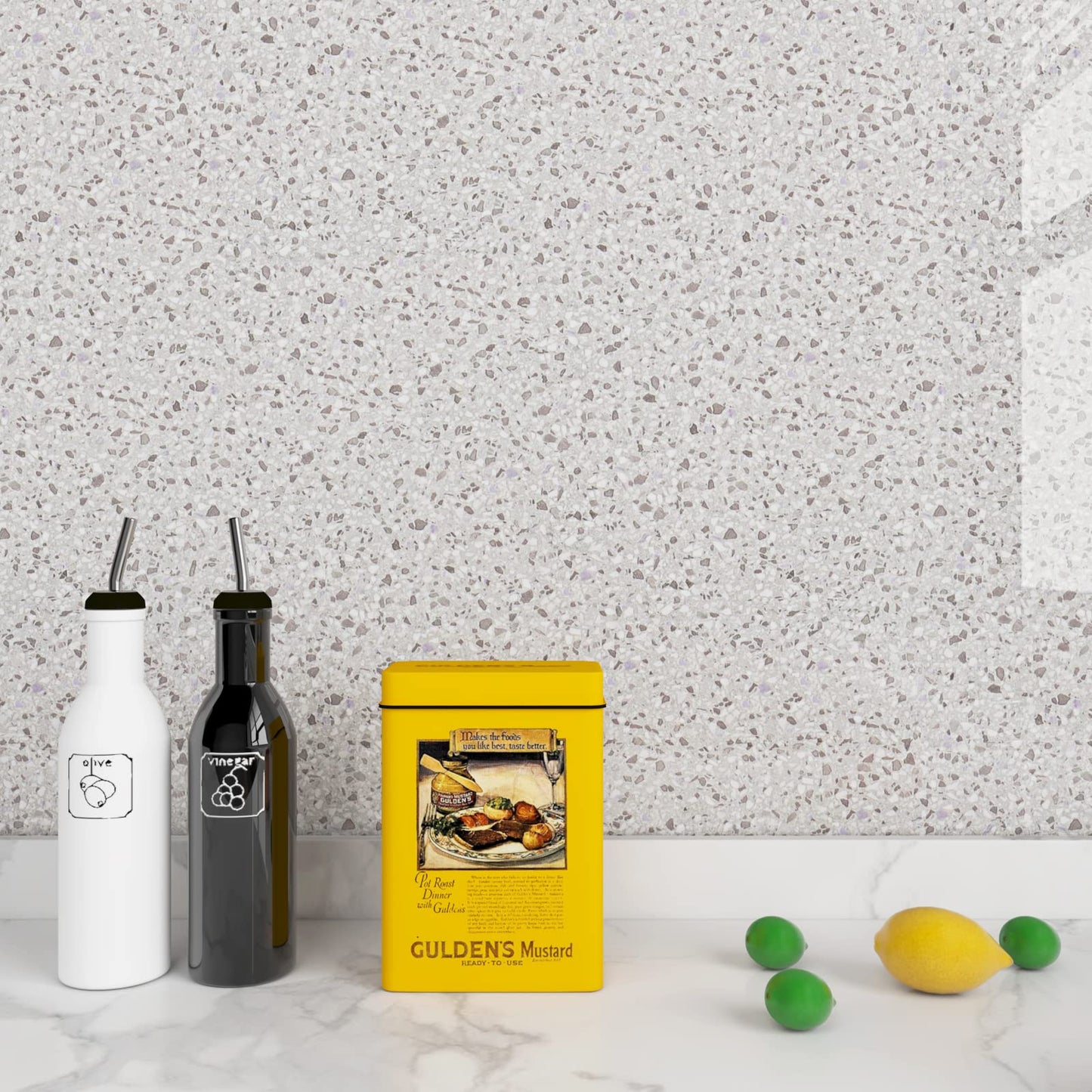 FunStick 36" x 200" Granite Contact Paper Peel and Stick Countertops for Kitchen Waterproof Granite Wallpaper Self Adhesive Vinyl Grey Marble Wall Paper Sticker for Bathroom Table Cabinets Removable