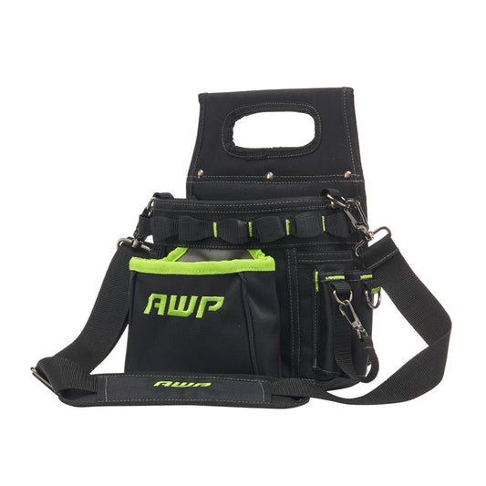 AWP Electrician Tool Pouch with Multiple Pockets, Premium Leather Utility Bag for Men, Tactical Tool Belt Organizer for Construction, Work, and EDC Accessories, L-72708-1
