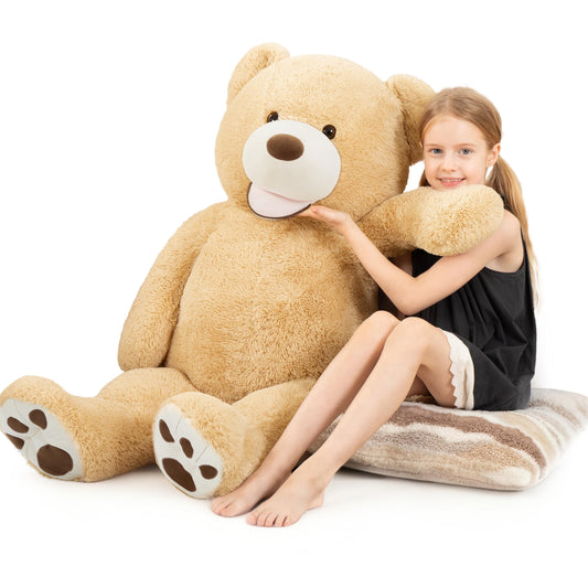 MorisMos Smiling Giant Teddy Bear 4 Feet, Soft Large Big Teddy Bear Stuffed Animals Plush 47 Inch Gifts for Kids, Girlfriend, Baby Shower, Birthday, Brown