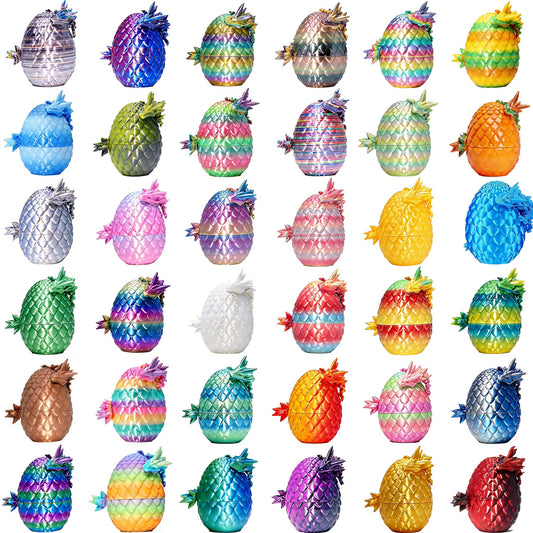 36PCS 3D Printed Dragon Eggs with Dragon Inside, Mystery Articulated Crystal Dragon Toy Bulk, Flexible Fidget Figures for Kids Party Favors, Christmas Easter Basket Stuffers, Birthday Gifts Kids Teens