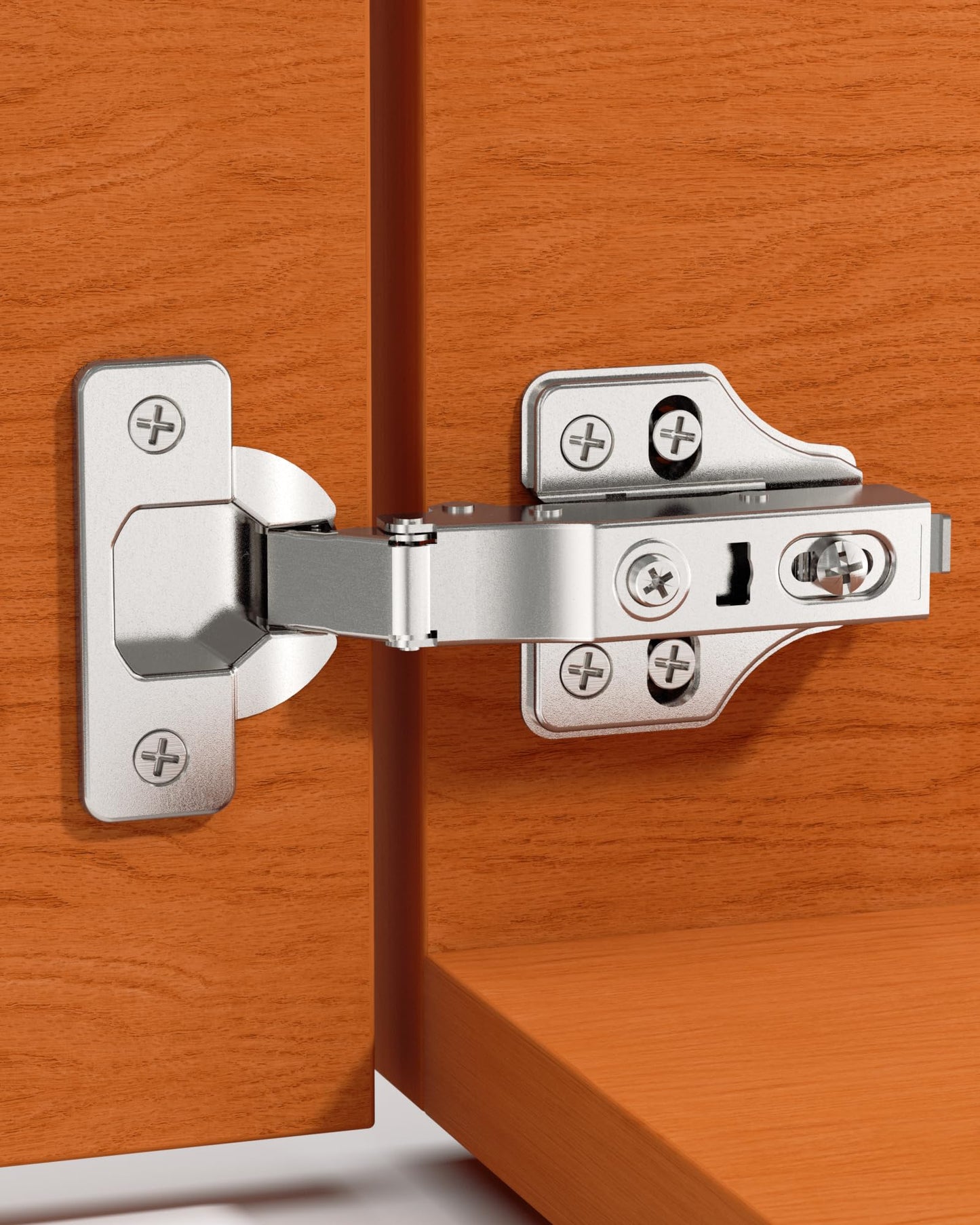 Onemake 4 Pack Full Overlay Soft Close Cabinet Hinges, Stay at Will 105° Concealed Hinge, Smooth Slow Self Closing, 3D Adjustment, Clip-on Plate, Frameless Hidden Door Hardware for Kitchen Cupboard