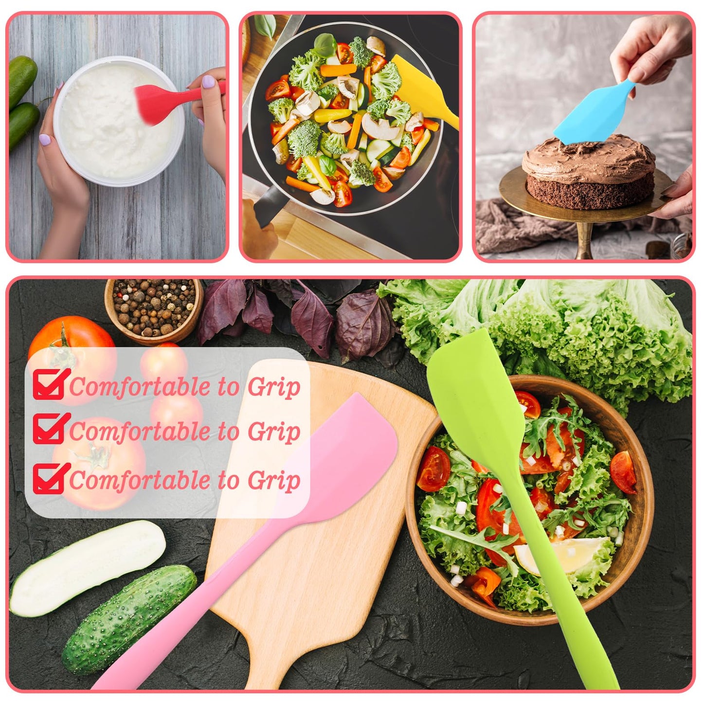 Mini Silicone Spatula - 36Pcs Mini Spatulas for Kitchen Use, 8.3 Inch Small Heat-Resistant Silicone Scrapers, Multicolor Non-Stick Flexible Baking Tools (6 Colors)
