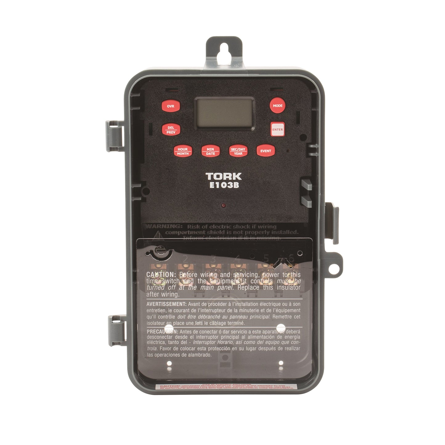 NSI Multipurpose Control 24 Hour Time Switch, 120-277 VAC Input Supply, 1 Channel, DPST Output Dry Contact, Pounds (E103B)