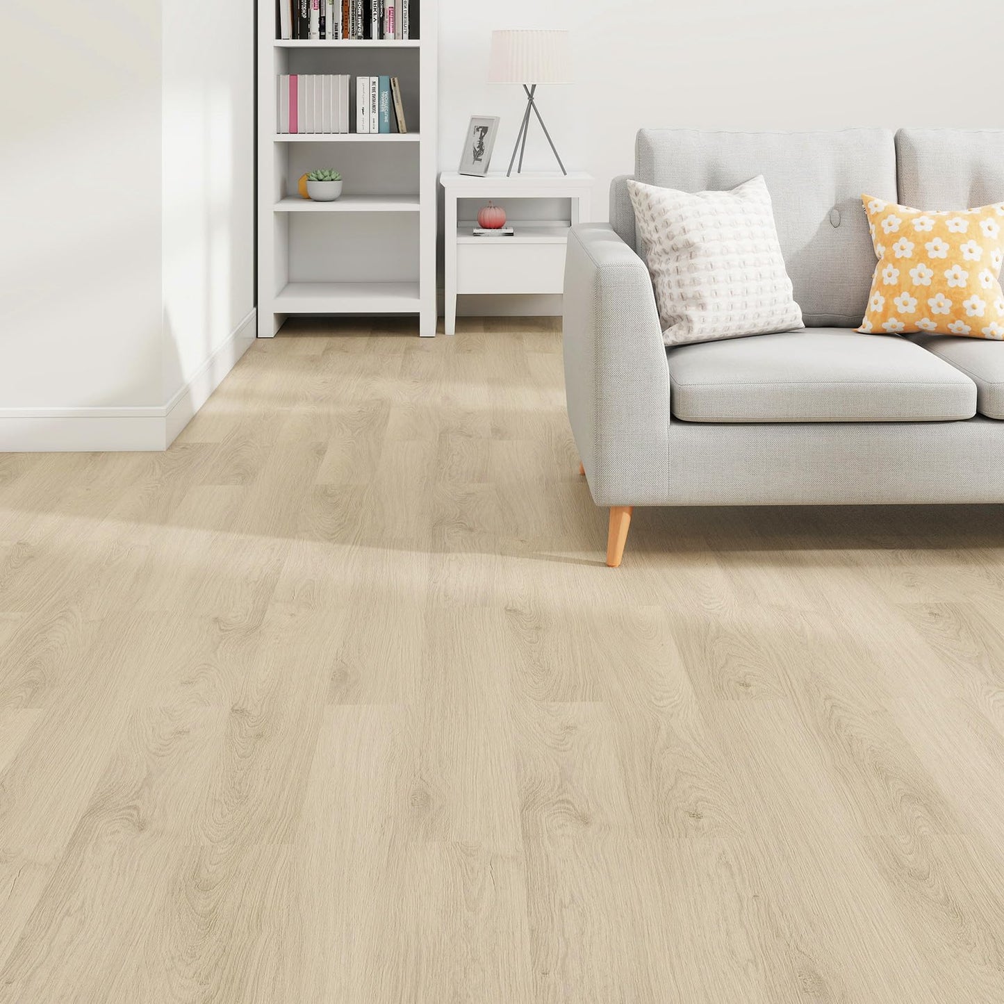 Mysflosy Peel & Stick Floor Tile, 36-Pack 54 Sq.Ft Waterproof Luxury Vinyl Flooring Self-Adhesive, Wood-Look Vinyl Planks for DIY Installation