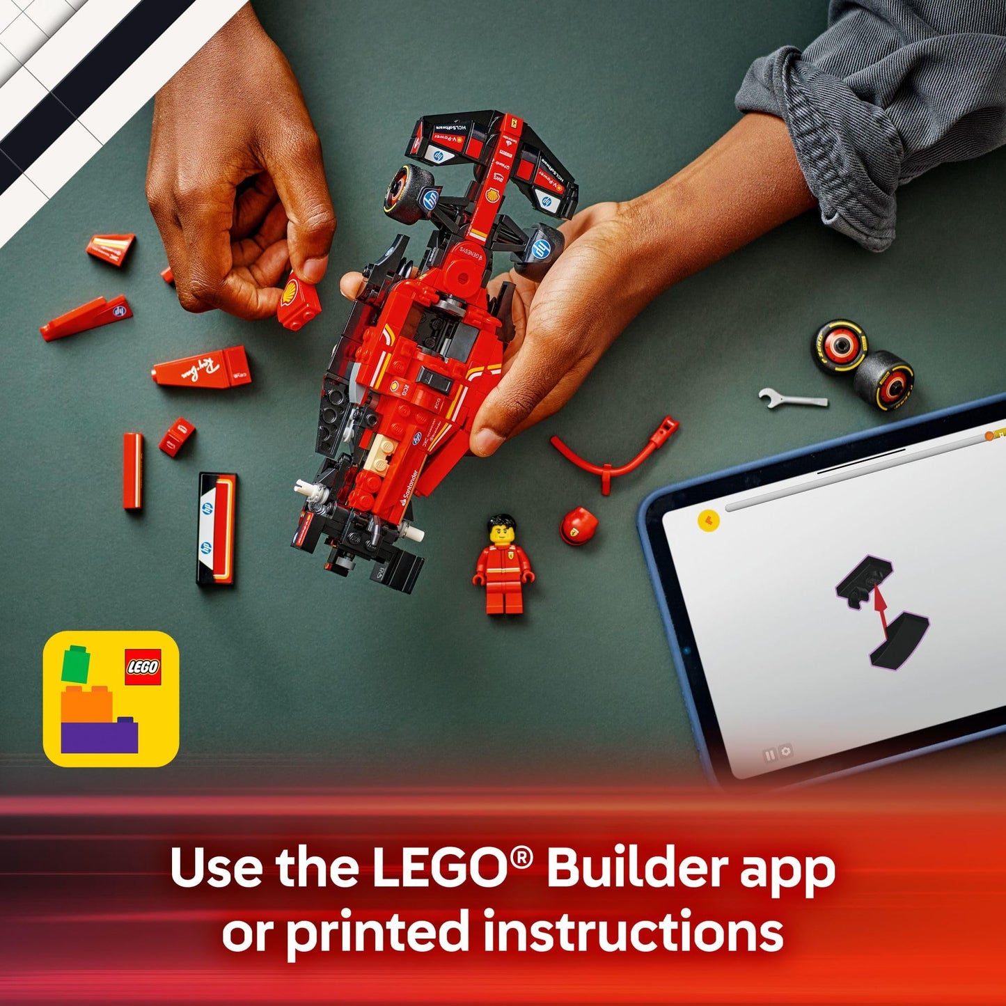 LEGO Speed Champions Ferrari SF-24 F1 Race Car Toys - Building Sets for Kids, Boys & Girls, Ages 10+ - Ferrari F1 Model Car Kits for Display or Play - Gift Ideas for Birthdays and Fans - 77242