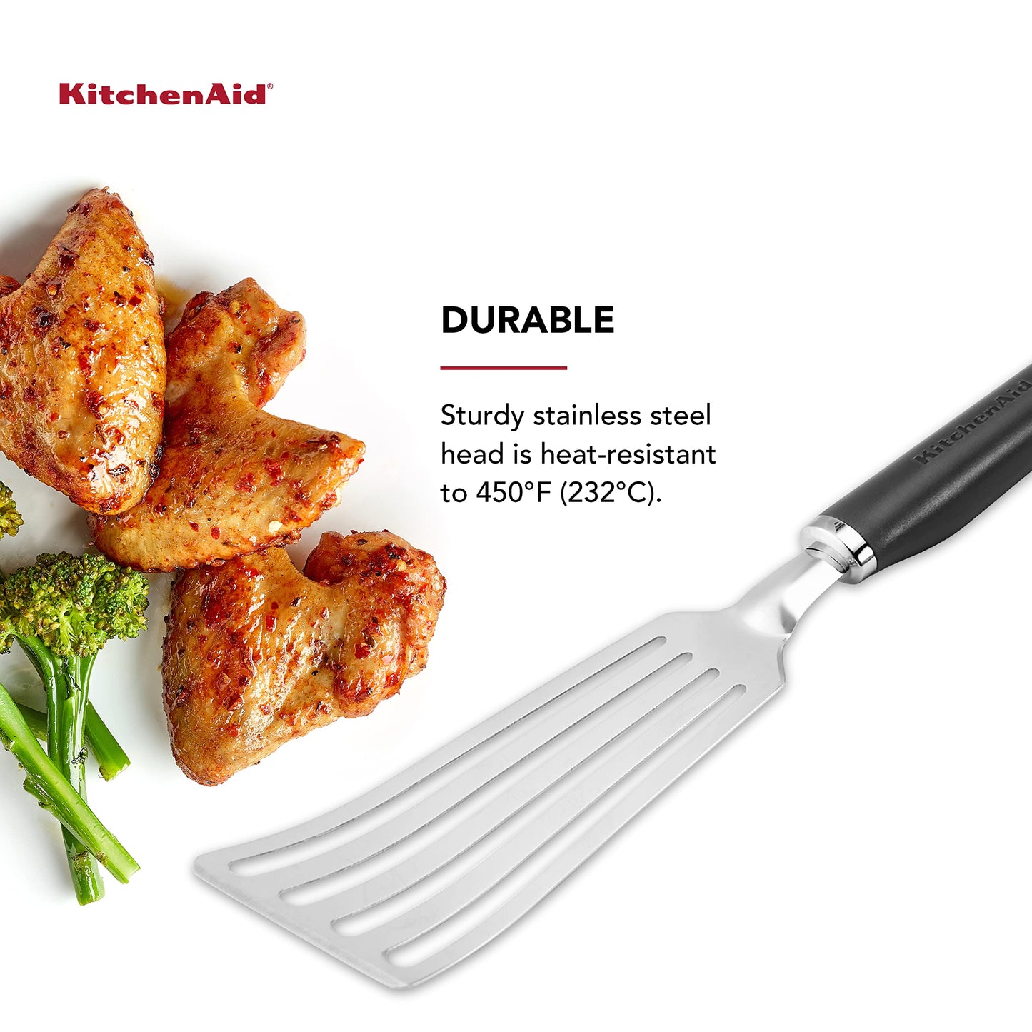 KitchenAid KO024OHOBA Gourmet Stainless Steel Flex Turner,Black