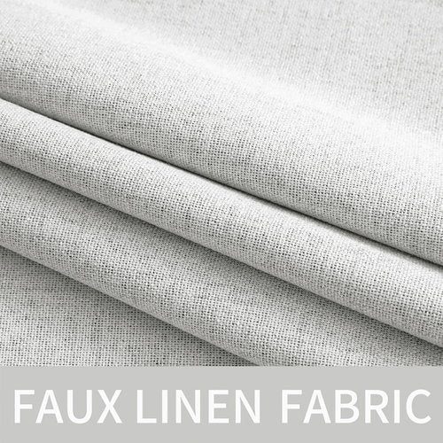 MIULEE 90-Inch Linen Textured Blackout Curtains - Thermal Insulated Heathered White Drapes | Luxury Room Darkening for Bedroom & Living Room (2 Panels)