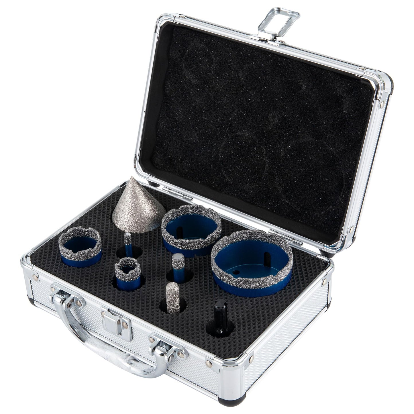 Diamond Core Drill Bit Set - 6/10/20/35/50/65mm Tile Hole Saw Kit with 50mm Chamfer Bit & 20mm Finger Bit, 5/8-11 Thread for Porcelain Tile, Granite, Marble, Masonry - Dry/Wet Drilling