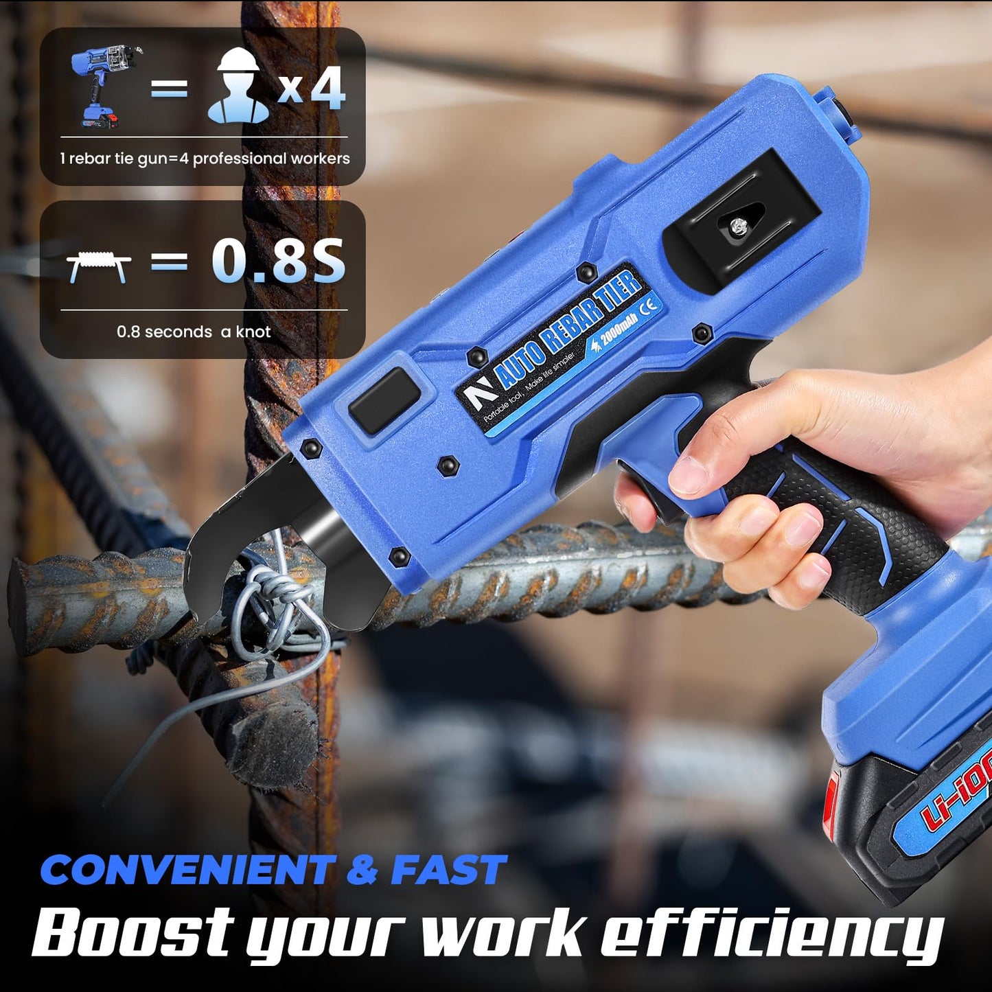 NEWTRY Automatic Rebar Tie Gun+5PCS Wire Coils