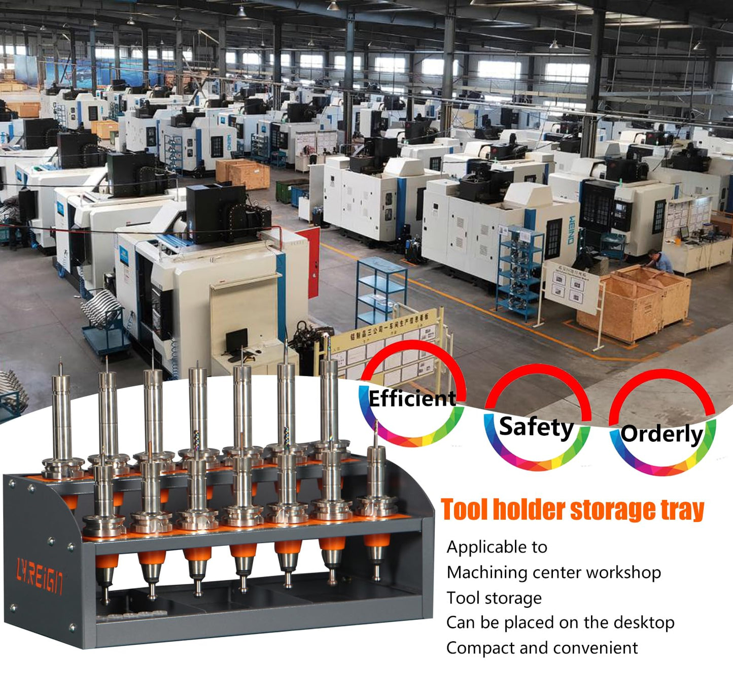 LYREIGN CNC Tool Rack for Workshop Storehouse Airplane Car Furniture Make, CNC Tool Holder on Desktop Placed, CNC Tool Storage Rack Placed on The Desktop