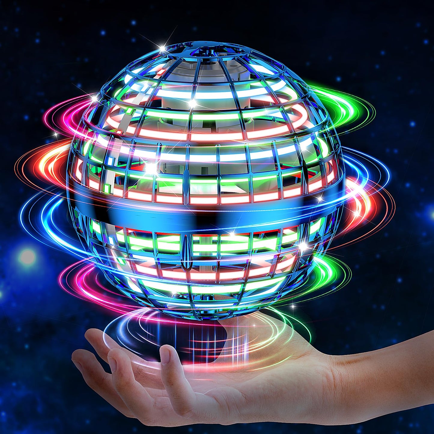 2025 AI Flying Orb Ball Toy, Cosmic Globe Boomerang Hover Ball Galactic Fidget Spinner, Cool Stuff Toys for 6 7 8 9 10 11 12+ Year Old Boys Girls Teens Indoor Outdoor Toys(Blue)