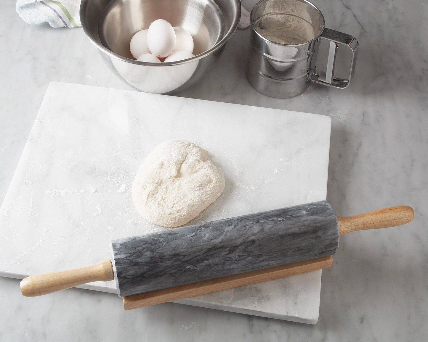 Fox Run Marble Pastry Board White, 16 x 20 x 0.75 Inch Natural White Marble Dough Board