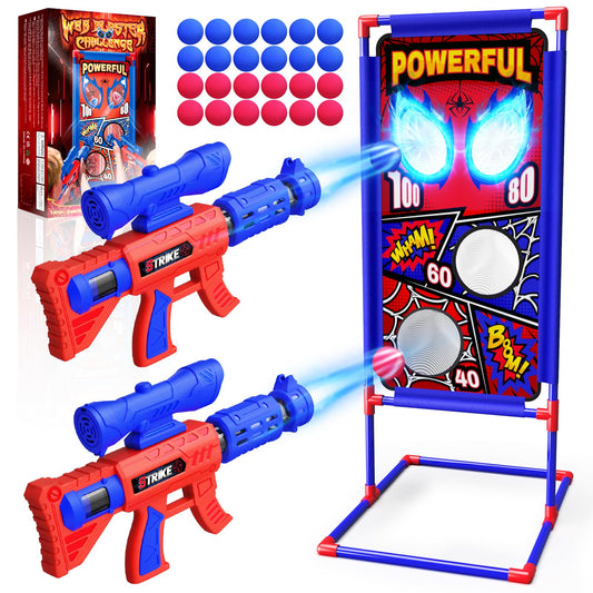 Shooting Toy Set with Hero-Style Target & 2 Cool Air Pump Launcher,Indoor Outdoor Kids Toy,Action Shooting Games,Boys Toys Age 3 4 5 6 7 8 9 10 11 12, Holiday Presents for Boy