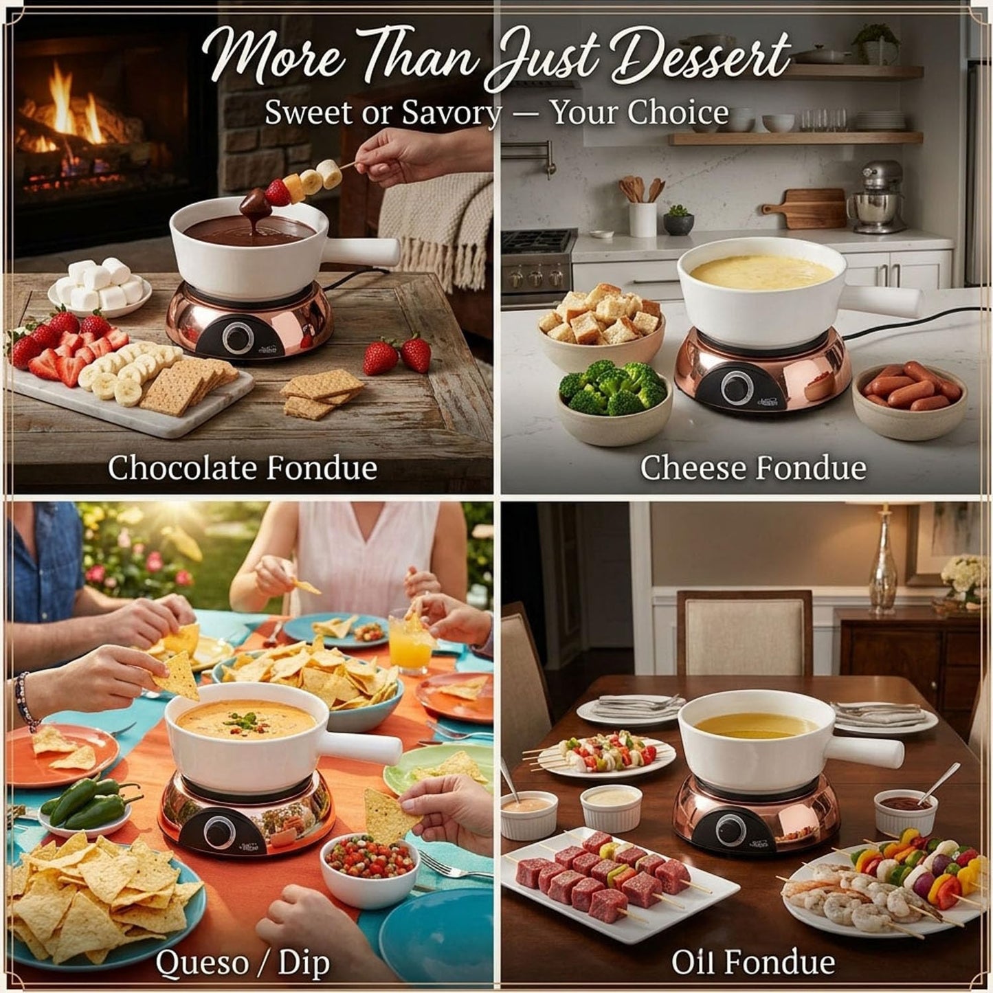 Artestia Electric Dip Warmer & Fondue Pot with Adjustable Temperature – Multi-Purpose Cheese Dip, Queso, Nacho Cheese Sauce, Gravy, Broth Fondue & Hot Fudge Warmer for Parties, White