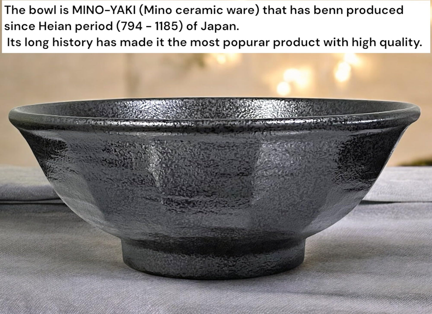 Japanese Luxury Ceramic Ramen Bowl Complete Set with Reusable Chopsticks, Rest and Renge Soup Spoon, All are Made in Japan, Set of 3, 40ounces (standard size) Dishwasher & Microwave Safe (Black 3 Set)