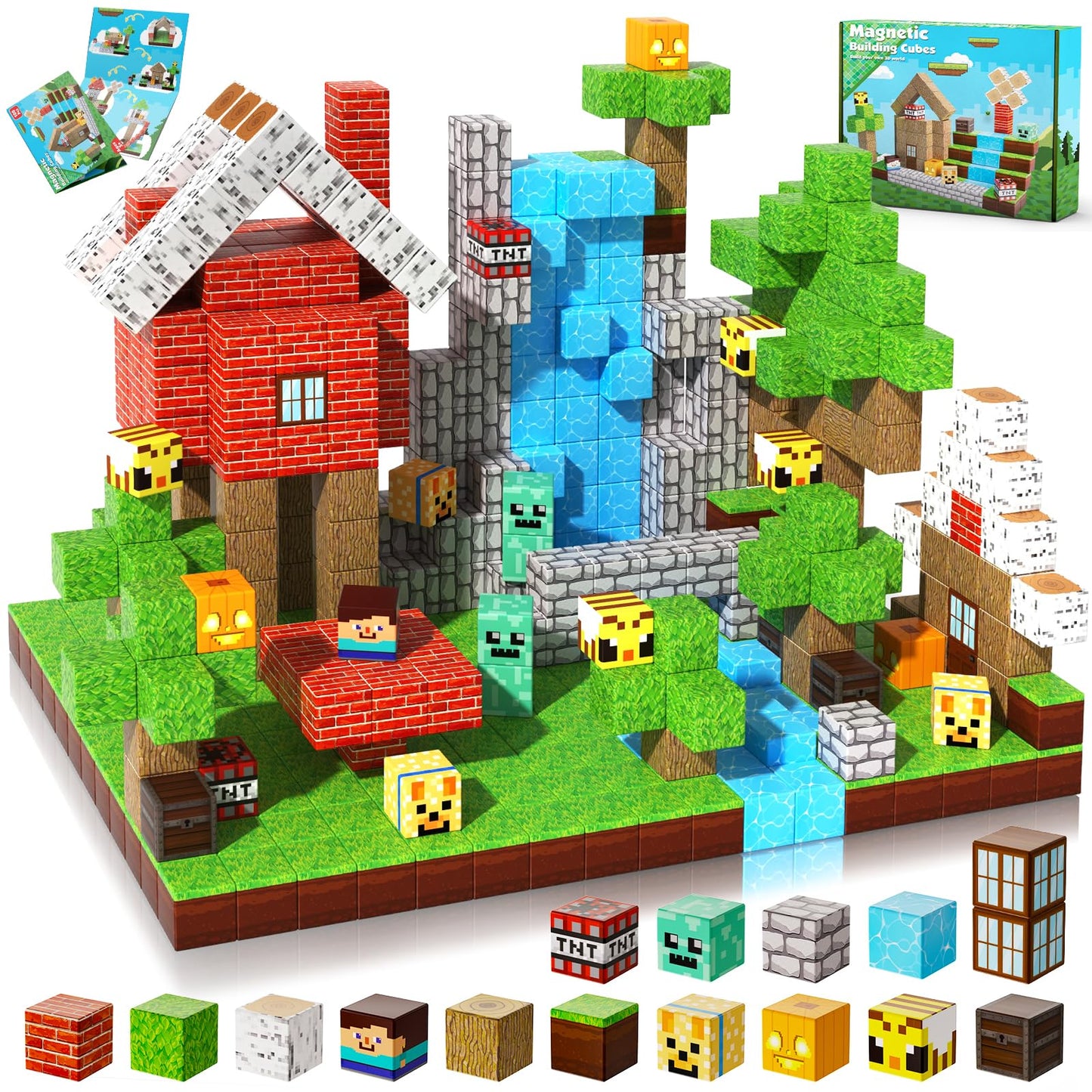 Annexfun Magnetic Blocks-100PCS Magnetic Building Blocks, Magnetic Tiles Kids Build Cubes 2026 Upgraded STEM Game Toys, Christmas Birthday Gifts for Boys & Girls Ages 3+