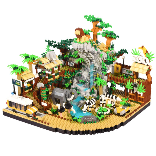 wriyvngs Zoo Micro Building Blocks Set, Desert Wildlife Animals Park Building Kit with Lions, Elephants, Zebras and Safari Truck, Home & Office Decor, Birthday for Adults and Age 14+ (4800PCS)