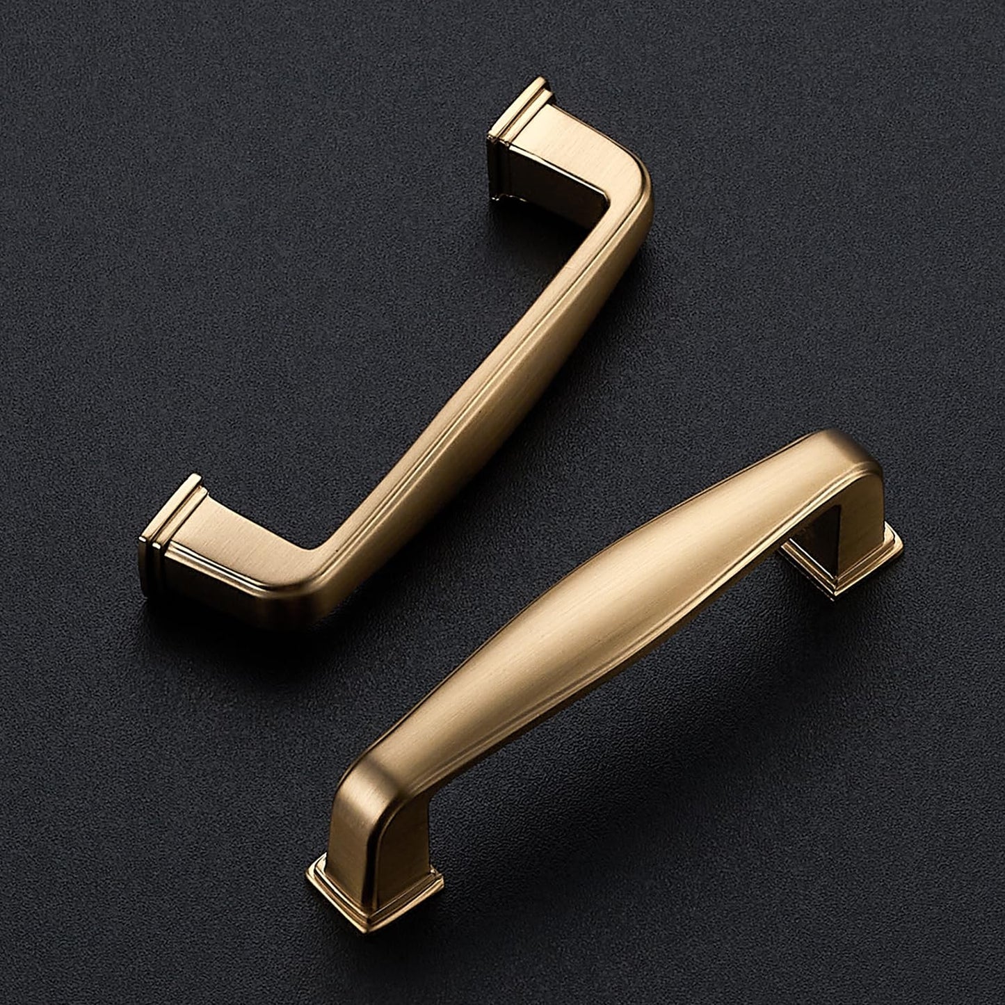 Ravinte 10 Pack Solid 3 Inch Kitchen Cabinet Handles Champagne Bronze Cabinet Pulls Black Drawer Pulls Kitchen Hardware Handles for Cupboard Drawer