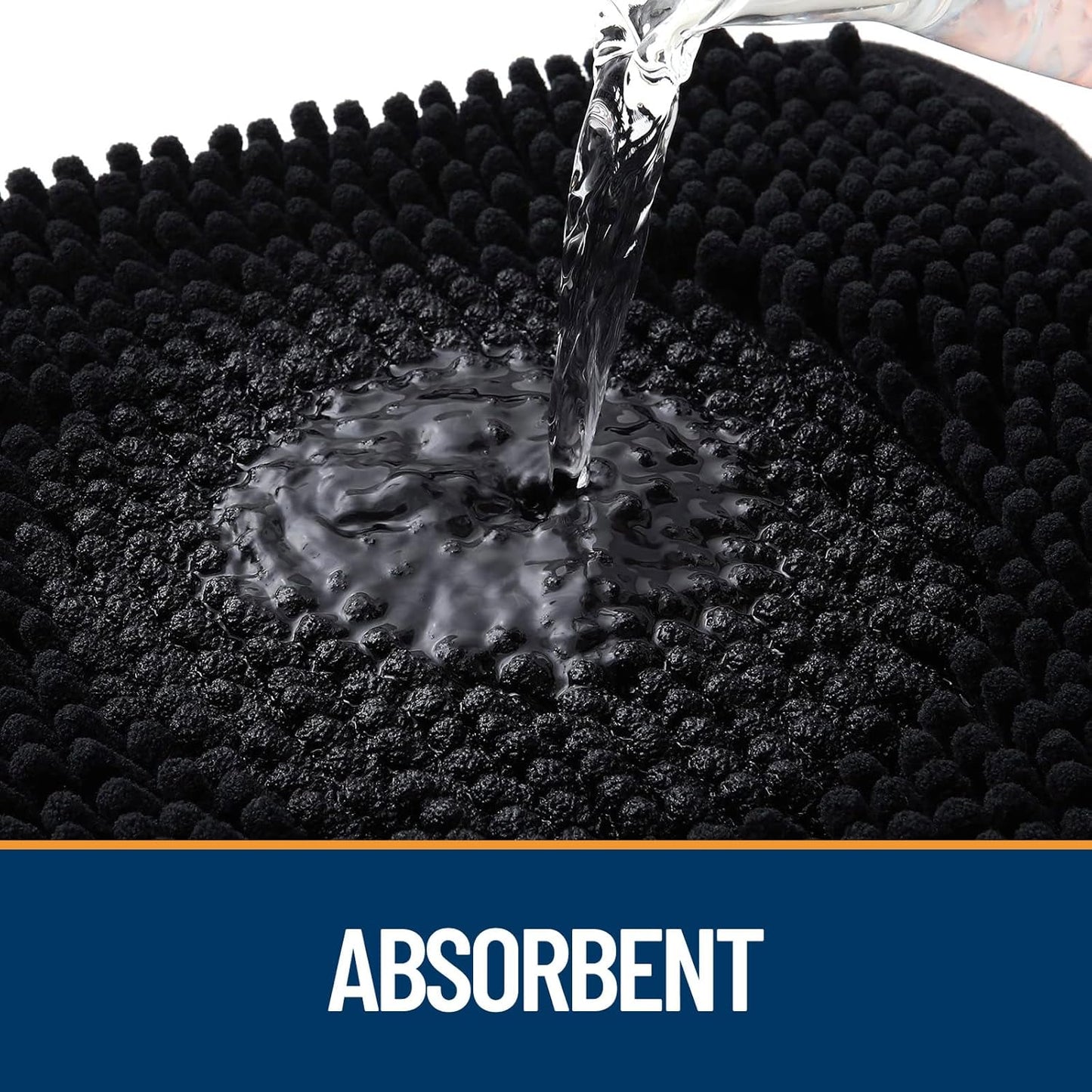 OLANLY Dog Door Mat - Absorbent Non-Slip Chenille for Muddy Paws | 36x24 Inches, Quick Dry, Black