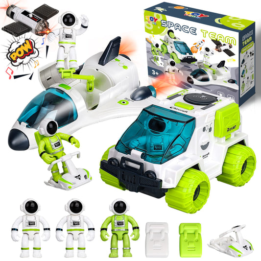 TOY Life Space Rocket Toys for Kids Shuttle Toy with Astronaut Figure and Rover for Boy 5-12 Kid Spaceship Planet Stem for Boys & Girls