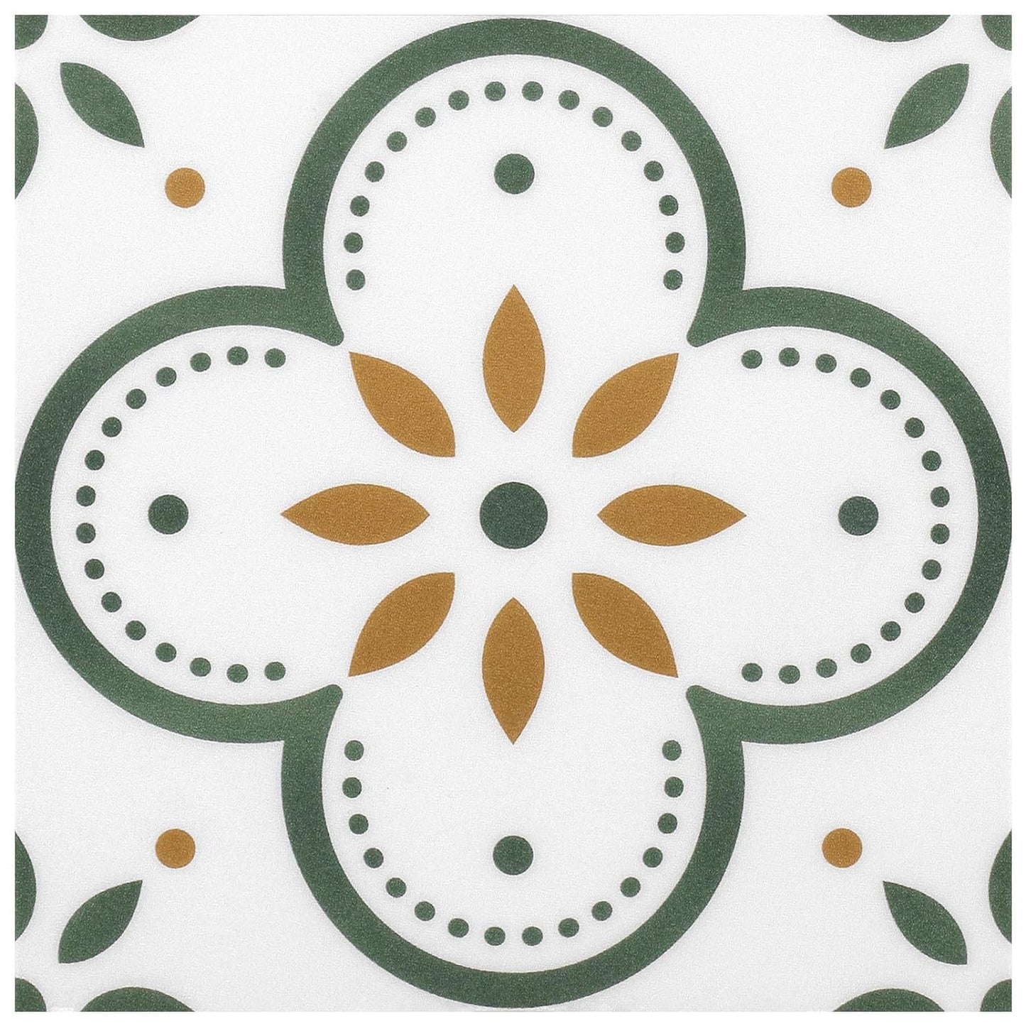 Peel & Stick Floor Tiles Self Adhesive Vinyl Flooring for Kitchen Bathroom Laundry Room Pet House Fireplasce 8"x8" 10 Sheets Removable Floor Stickers Home Decor DIY (Green)