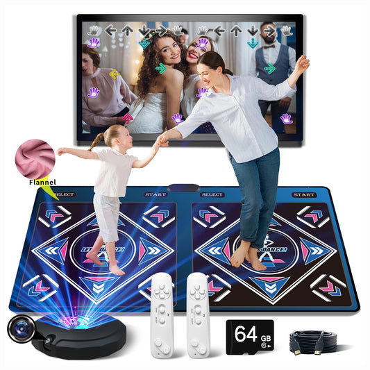 WuZhuangYuan HDMI Musical Electronic Dance mat with a Camera,Including 1000 Games,a 64G Large Memory Card,81 Music Videos,650 Songs,for Single/Double Users, a Luxurious Gift for Girls and Boys