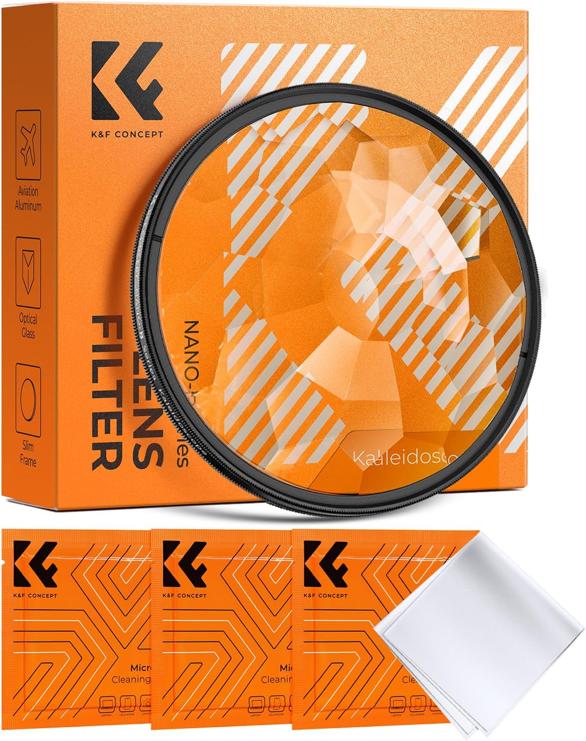 K&F CONCEPT 58mm Kaleidoscope Filter, Special Effects Filter Prism Crystal Glass with Multi Refraction Subjects