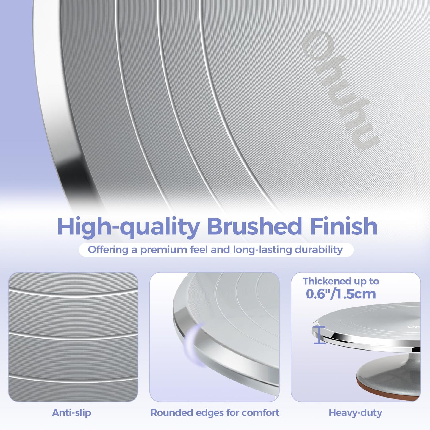 Ohuhu Cake Stand, Aluminium 12''Cake Turntable Decorating Bakery Supplies - BPA-Free Frosting Spinner Rotating Revolving Lazy Susan Perfect Mothers Day Gifts