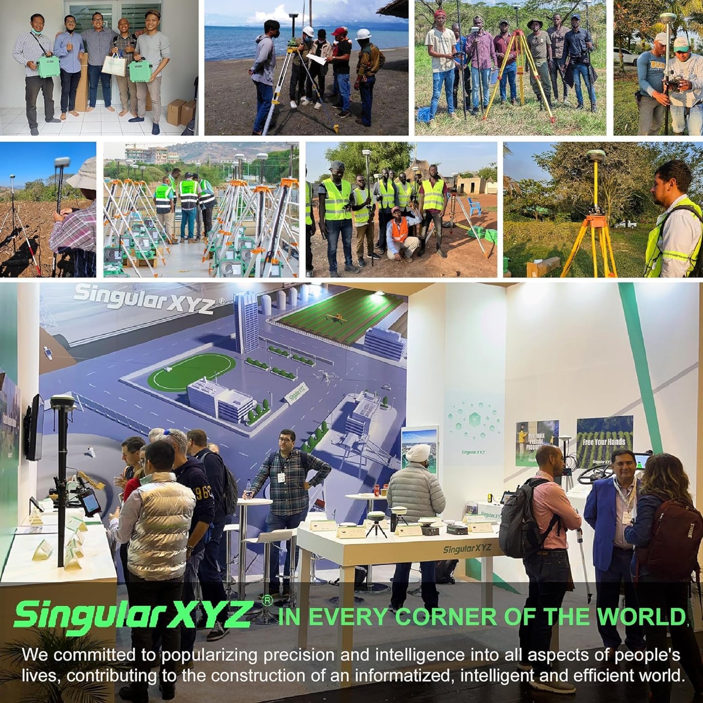 SingularXYZ E1 RTK GNSS Survey Equipment GPS Receiver with IMU Rover & Base Handheld Collector Land Surveying Equipment, Navigation System Survey Software(Include Pole, Tribrach, Tripod)