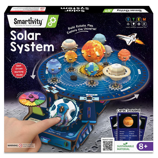Smartivity Solar System Kit | Gear-Driven Working Model of Planets | Birthday Gift for Boys & Girls 8,9,10,11,12,13,14 Years I Build, Rotate & Explore Astronomy | Learn Solar System & Science Facts |