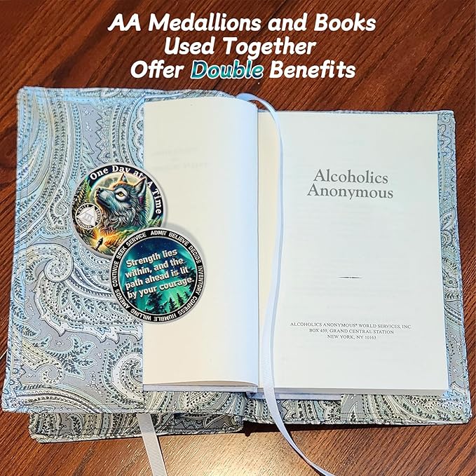 One Day at a Time 30 Year Sobriety Coin - Recovery Aurora Forest Wolf AA Coins - Addiction NA AA Chips and Medallions - Celebrate 1-30 Living Clean Narcotics Alcoholics Anonymous Gifts for Men Women