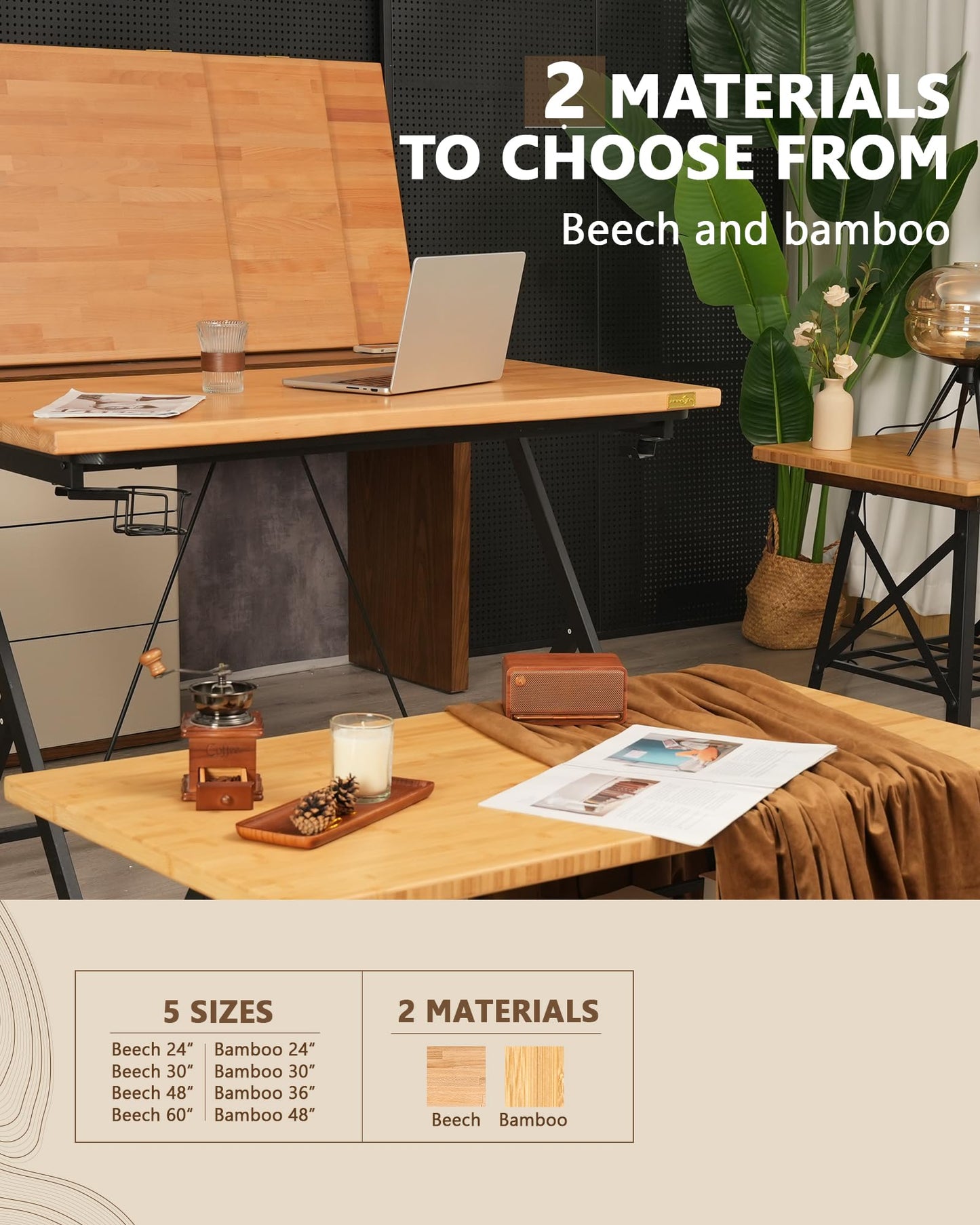48"x25" Butcher Block Countertop, 4ft DIY Bamboo Countertop, 1.2'' Thick Wood Table Top, Used as Cutting Board, Office Desk Top, Living and Dining Room Table, Washer Dryer Countertop, Kitchen Island
