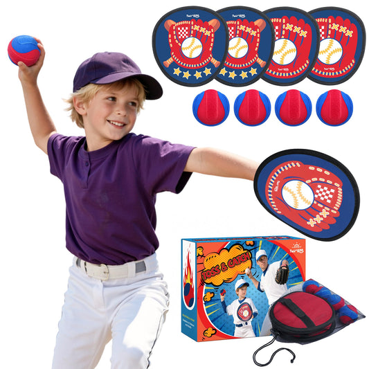 Twinkoo Toss and Catch Ball Game Set for Kids 3-5, Kids Toddler Baseball Glove & Catch Ball Toys,Kids Outdoor Games for Family, Toys for Beach Pool Yard Outside, Birthday Gift for Ages 3 4 5 6 7 8-12