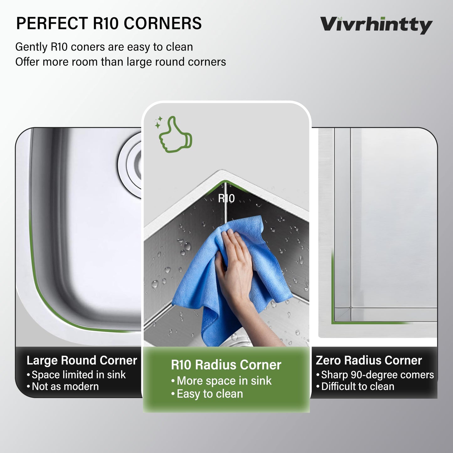 Vivrhintty 32" x 18" Drop-in/Topmount Double Bowl Kitchen Sink, Nano-Coated 304 Stainless Steel Kitchen Sink with Drain and Overflow
