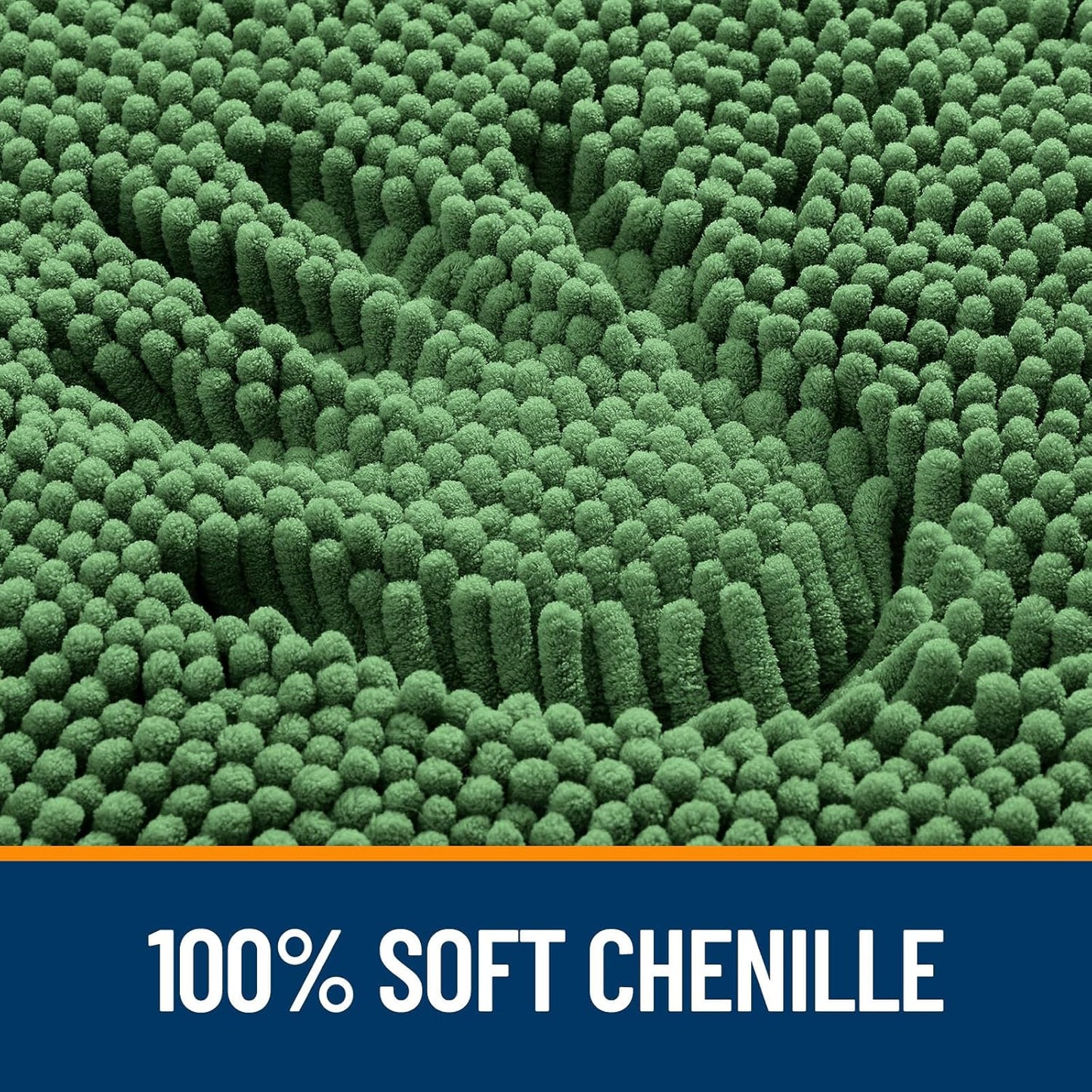 OLANLY Bathroom Runner Rugs - Soft Absorbent Chenille Bath Mats | Quick Dry, Machine Washable, 47x24, Olive Green