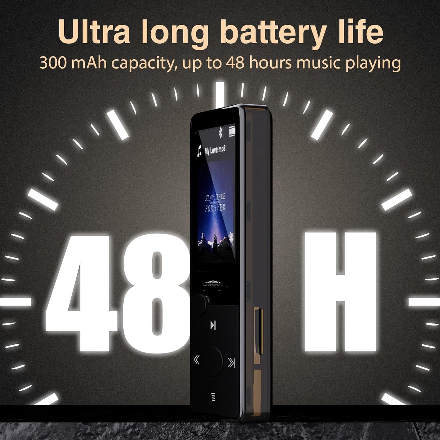 Aiandcc 128GB Mp3 5.3 Mp3 Player with Bluetooth HiFi Sound, Player with FM Radio, Mini Music Player for Kids Adults
