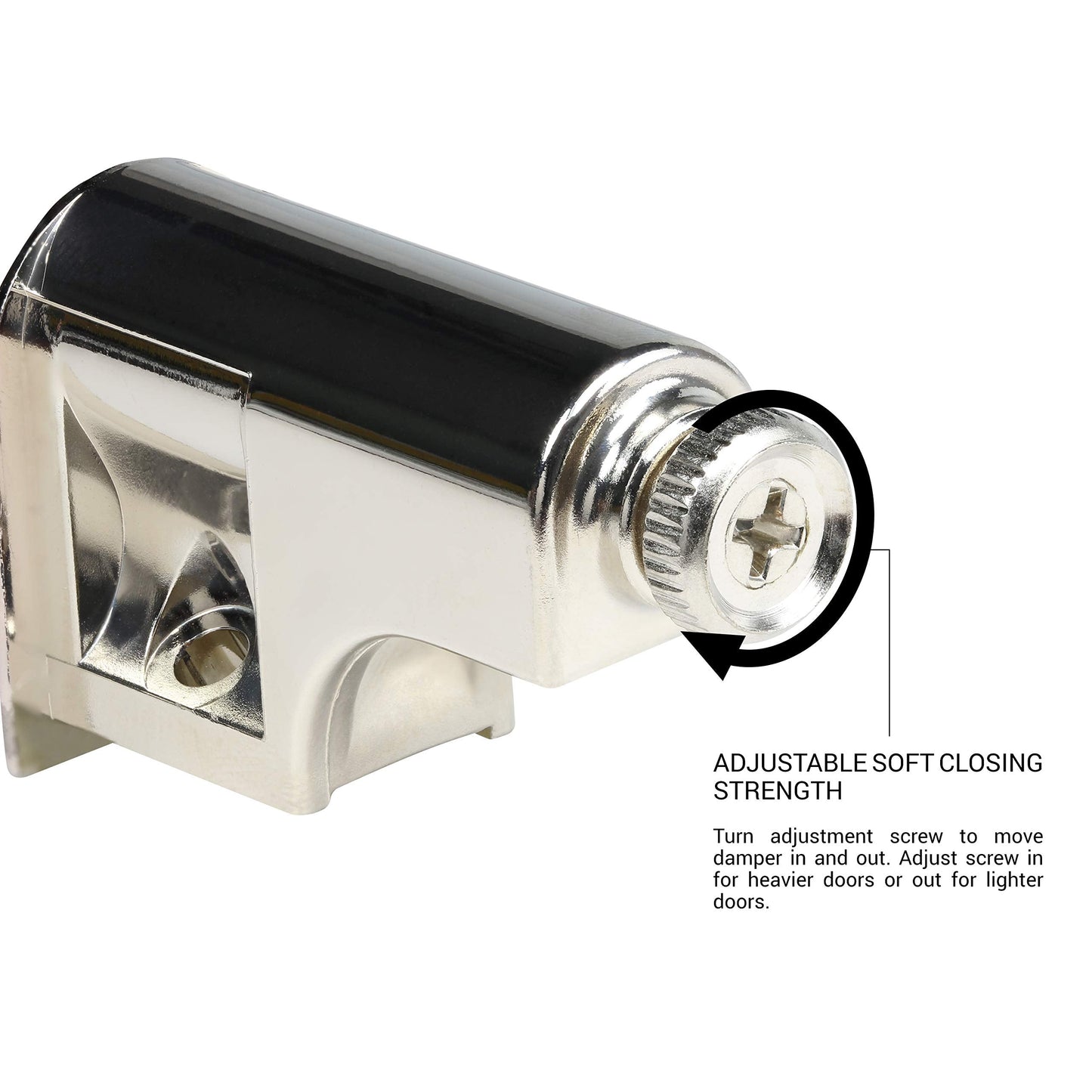 10 Pack Rok Hardware Soft Close Damper for Cabinet Doors/Compact/SoftClose Cabinet Adapter/Hardware/Hinge Polished Nickel Finish, SCD103